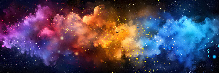 Obraz premium multicolored dust cloud explosion 