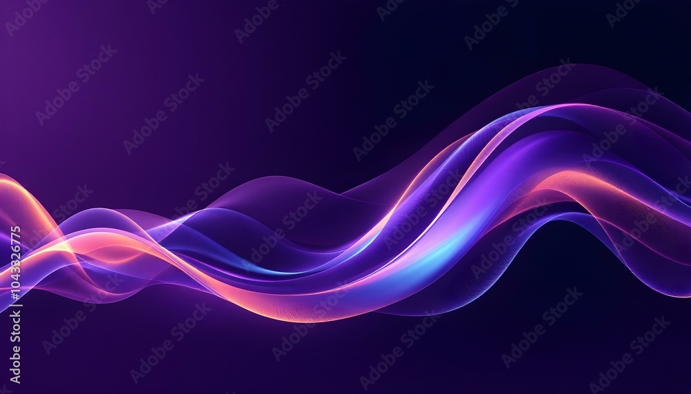 Leinwandbilder abstract background with dynamic flowing light waves in shades of blue background and purple backgro