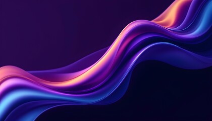 Abstract background with dynamic flowing light waves in shades of blue Background and purple Background, Vibrant and futuristic design. 3d render wave line dot background. Wave gradient background 