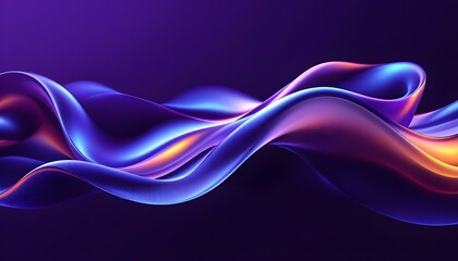 Abstract background with dynamic flowing light waves in shades of blue Background and purple Background, Vibrant and futuristic design. 3d render wave line dot background. Wave gradient background 
