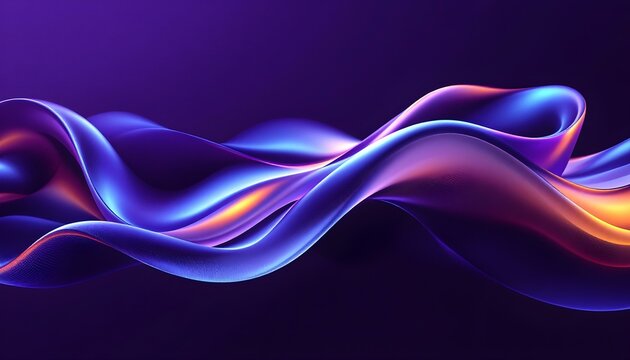 Fototapeta Abstract background with dynamic flowing light waves in shades of blue Background and purple Background, Vibrant and futuristic design. 3d render wave line dot background. Wave gradient background 