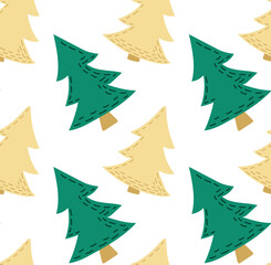 Obraz premium Seamless winter pattern with Christmas trees. Ideal for Christmas packaging, holiday decorations and seasonal designs.