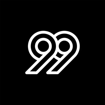 Number 99 anniversary logo vector line