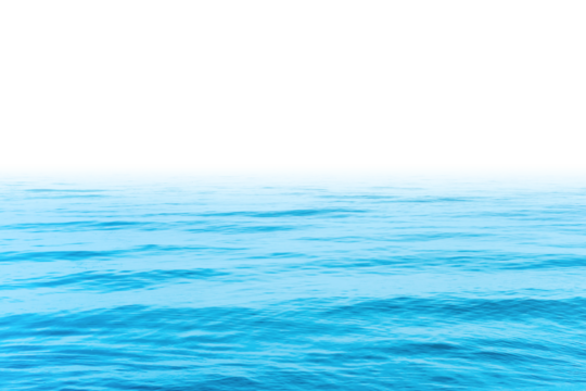 Blue sea water with waves in PNG isolated on transparent background