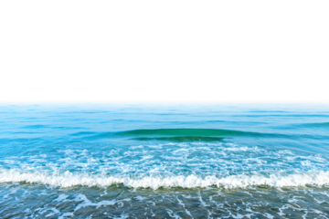Blue sea water with waves in PNG isolated on transparent background