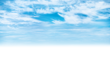 Blue sky and clouds background in PNG isolated on transparent background
