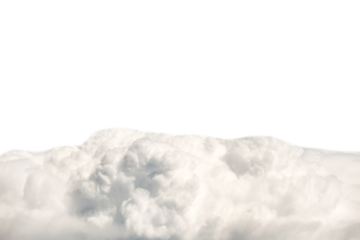 White fluffy cumulus and cirrus clouds background in PNG isolated on transparent background