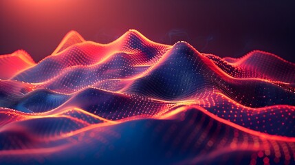 Obraz premium Mesmerizing Mountain Mesh A Technological Landscape of Intricate Shapes and Dynamic Motion