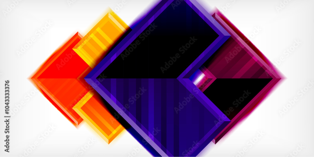 Poster Arrow symbols created with 3d effects and line texture geometric abstract background