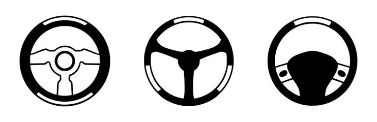 Steering wheel doodle icon