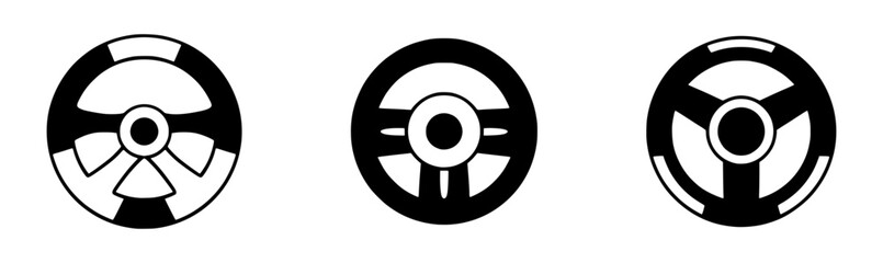 Steering wheel doodle icon