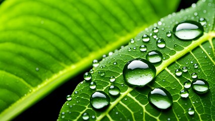 Close-Up of Dew-Covered Leaf Showcasing the Beauty of Natural Patterns and the Serenity of Morning Mist (60)