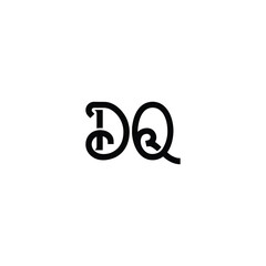 DQ monogram logo design letter text name symbol monochrome logotype alphabet character simple logo
