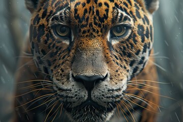 Fototapeta premium Unique wild animals depicted on a gray background, ideal for creative artwork ideas.