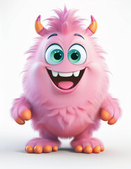 Meet the friendliest pink monster ever!  Big eyes, fluffy fur, and a joyful grin—this cute creature is ready to make you smile. Prepare for cuteness overload!