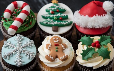 Christmas themed cupcakes 