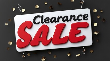 Bold clearance sale sign with vibrant colors, perfect for retail marketing and promotional materials.