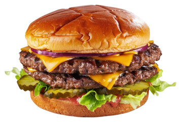 PNG Juicy double cheeseburger with pickles