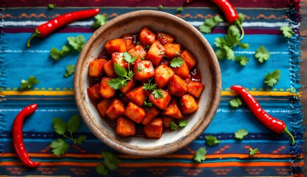 Bolivian Tunta con Aj&iacute; &ndash; Dried Potatoes in Spicy Chili Sauce (Bolivian Cuisine)