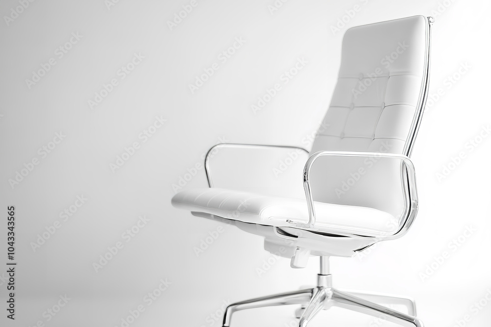 Wall mural Minimalist Office Chair in a Sleek White Modern Workspace  