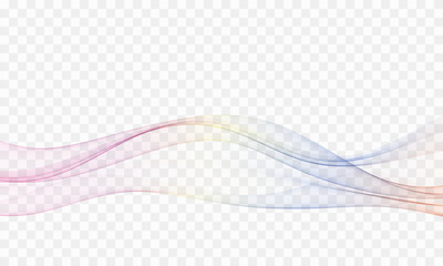 Obraz premium Iridescent undulating lines, the flow of transparent abstract wave.