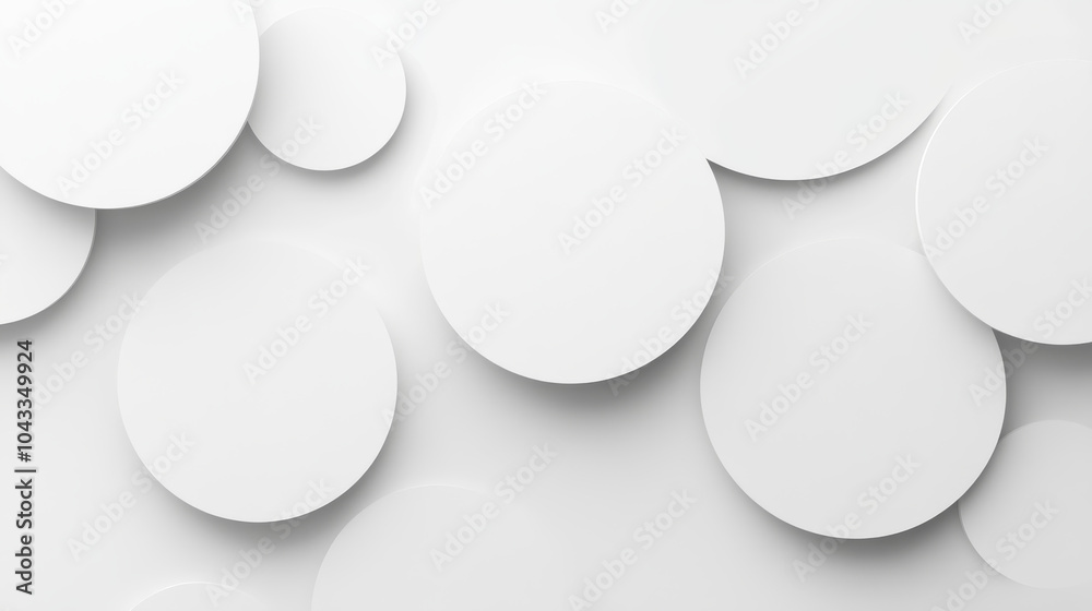 Poster a simple and modern design featuring white circles against a clean background. the circles have a gr