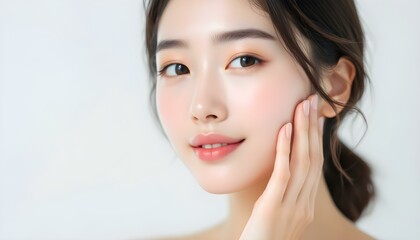 女性　ビューティー　スキンケア　笑顔