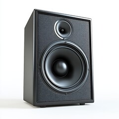 Black speaker, perspective view isolated on a white background