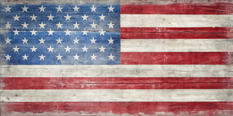 Fototapeta premium United States flag wooden plank background