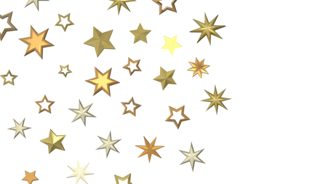 Enchanting 3D Gold Stars Rain: A Celestial Delight for the Eyes