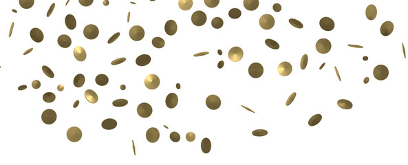 Golden Celebration: Captivating 3D Illustration of Shimmering Gold Confetti