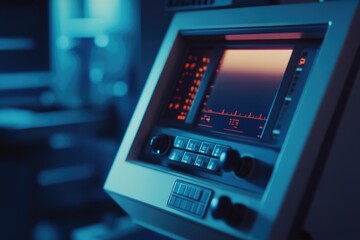 A close-up view of a machine in a room, perfect for illustrating technology or industry-related concepts