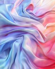 Obraz premium Colorful satin fabric texture with soft folds, ideal for design backgrounds and textile projects.