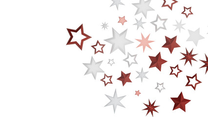 Fototapeta premium Abstract image of red and white stars on a black background. It could be used as a design element for a holiday card or as a festive background for a website.
