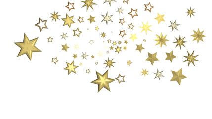 Twinkling Yuletide Skies: Breathtaking 3D Illustration of Falling Christmas Starlights