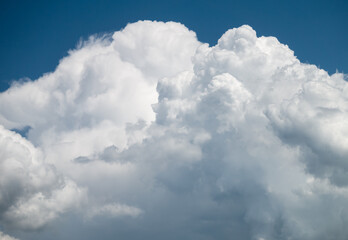 fluffy white clouds Formations in the Windy Sky - Nature's Powerful Display of Atmospheric Movement...