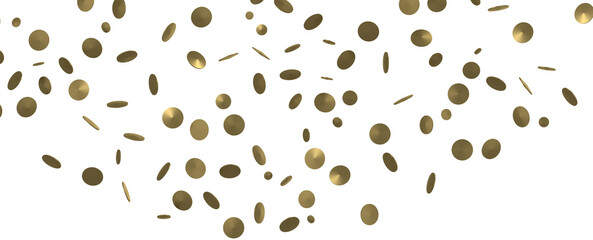 Golden Celebration: Captivating 3D Illustration of Shimmering Gold Confetti