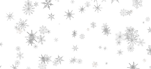 Frosty Snowfall: Mesmeric 3D Illustration Depicting Descending Holiday Snowflakes