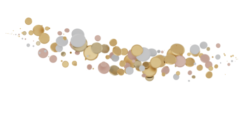 Mesmeric Moments: Mesmeric 3D Illustration Depicting Mesmerizing gold Confetti
