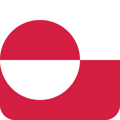Button shaped national flag of the European country of GREENLAND