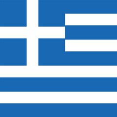 Square shaped national flag of the European country of GREECE