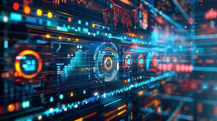 Fototapeta premium Futuristic artificial intelligence for data analytics and visualization