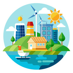 Renewable Energy Concept Vector Illustration