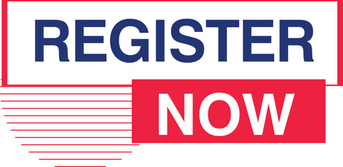 Fototapeta premium Register Now Slogan Web Banner Template sign up Book Now Entry Symbol