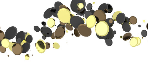 Radiant Revelry: Dynamic 3D Illustration of a Radiating gold Confetti Celebration