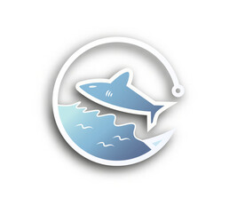 fish hook, simple logo