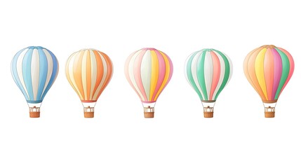 Obraz premium Colorful Hot Air Balloons Vector Illustration