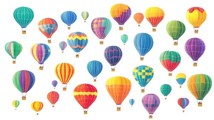 Colorful Hot Air Balloons Vector Illustration