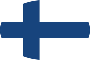 Oval shaped national flag of the European country of FINLAND