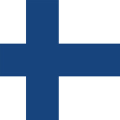 Fototapeta premium Button shaped national flag of the European country of FINLAND
